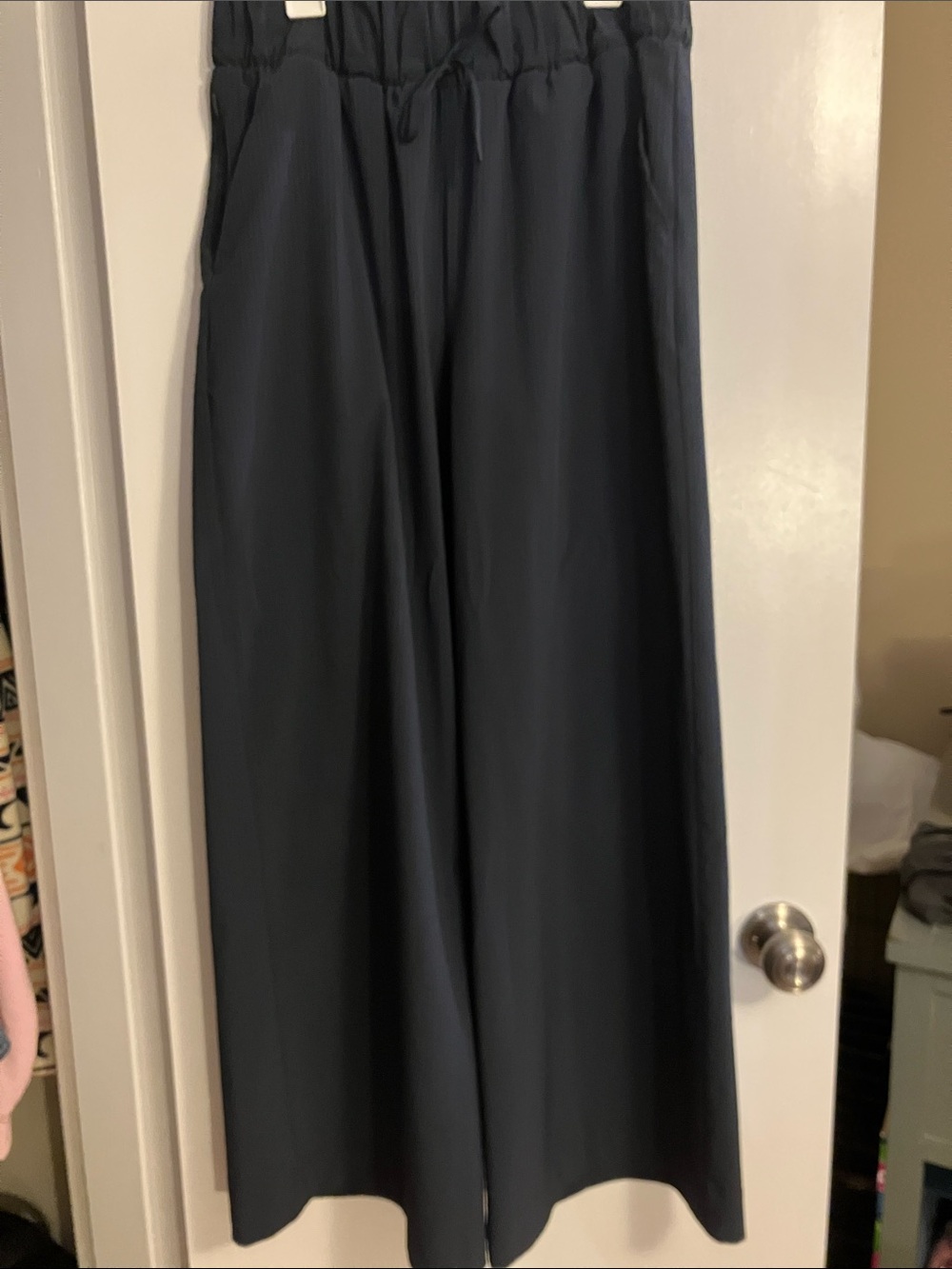 all in motion Navy Blue Wide-Leg Drawstring Trousers